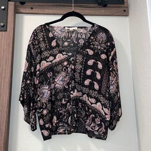 Boho Tie Front Blouse